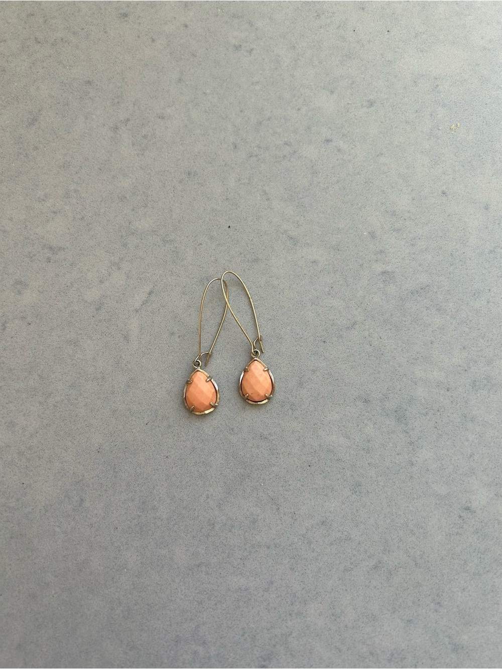 Kendra Scott Peach Teardrop Dangle Earrings